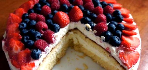 Домашний торт с фруктами