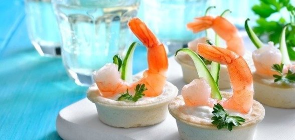 Мини-тарталетки с креветками