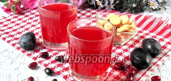 Компот из кизила и слив