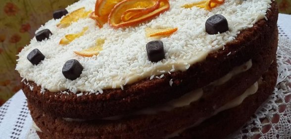 Морковный торт с заварным кокосовым кремом