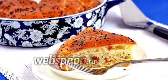 Быстрый пирог с капустой и копчёной курицей