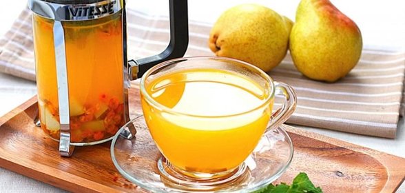 Облепиховый чай с мятой и грушей