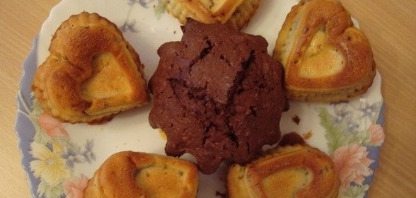 Кексики «Валентинки» с бананом