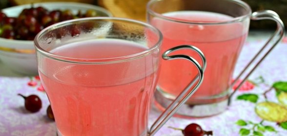 Кисель из розового крыжовника