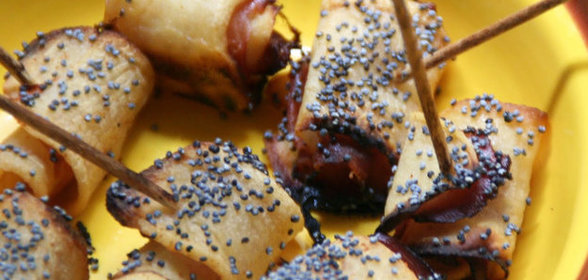 Рулетики из картофеля с ветчиной