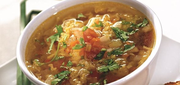 Овощной суп с гренками