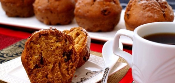 Кексы на кефире с черносливом