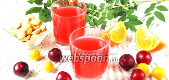 Кисель из алычи с апельсинами