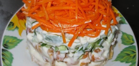 Корейская морковь с курицей