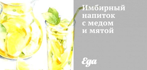 Имбирный напиток с медом и мятой