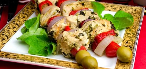 Шашлык из индейки на пару