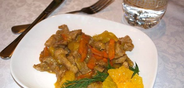 Свинина с апельсином в китайском стиле