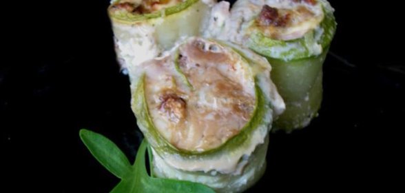Рулеты из кабачков с мясной начинкой в яичной заливке