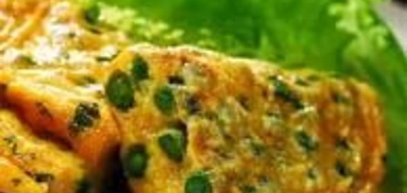 Омлет с горошком и мятой
