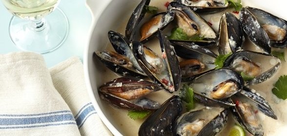 Мидии в кокосовом молоке по-тайски