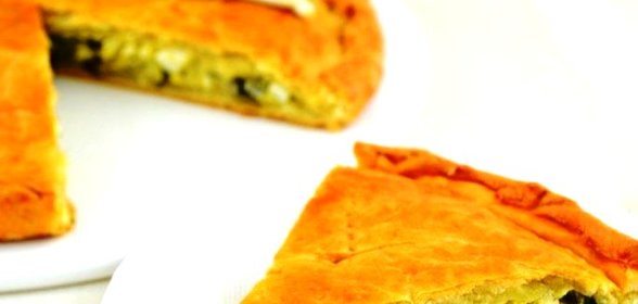 Пирог с луком и яйцом на кефире