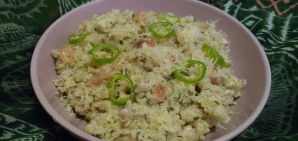 Насыщенное ризотто с морским окунем и сливками