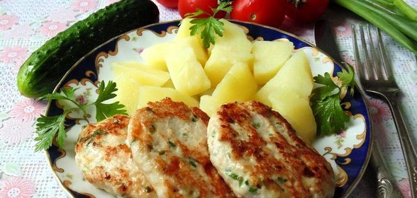 Куриные котлеты с сыром и зеленью
