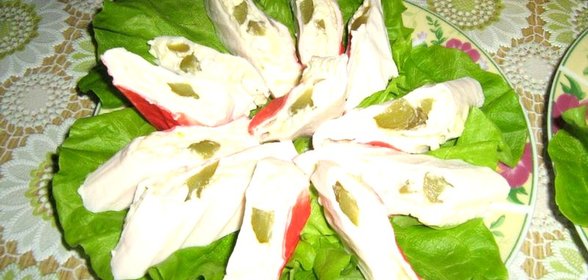Крабовые палочки фаршированные