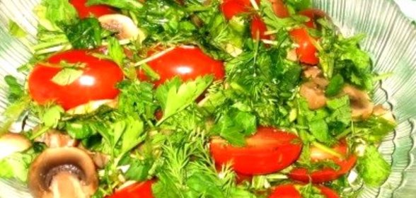 Салат с грибами отварными