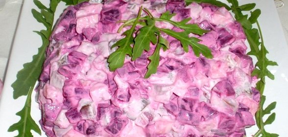 Селедка под шубой кубиками