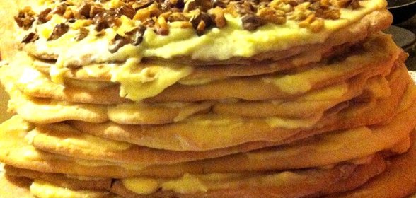 Медовый торт с грецкими орехами