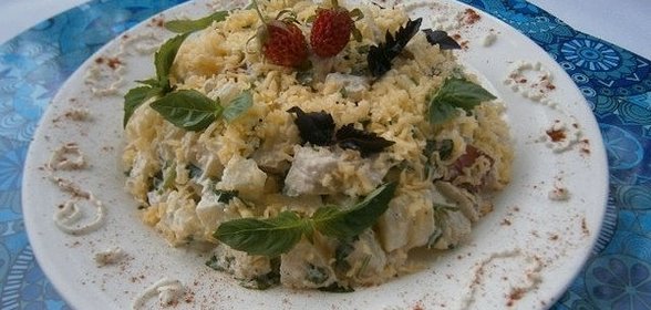 Салат с курицей и апельсином