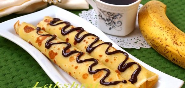 Блинчики фаршированные бананом