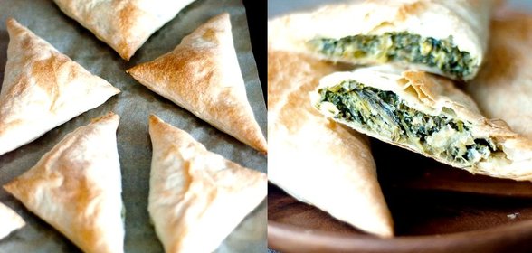 Пирожки с фетой и шпинатом (Spanakotiropita)