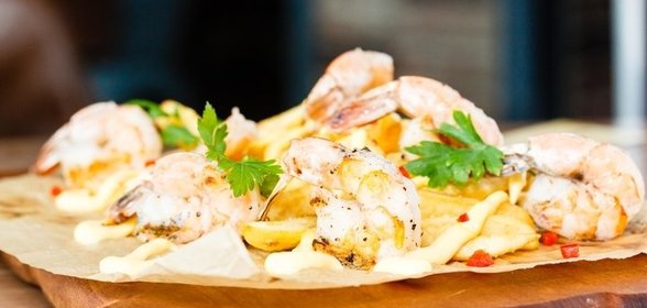 Креветки на открытом огне