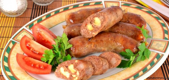 Колбаски из свинины и индюшатины с колбасным сыром