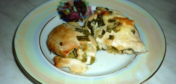 Куриный рулет с горохом