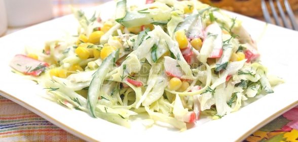 Крабовый салат с капустой