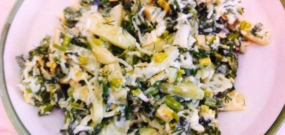 Весенний салат с черемшой