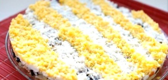 Салат Мимоза с форелью