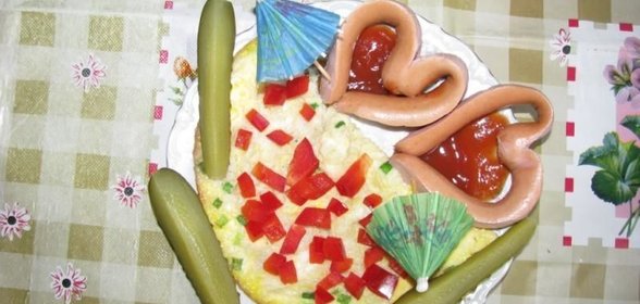 Завтрак на двоих яичница сердечком