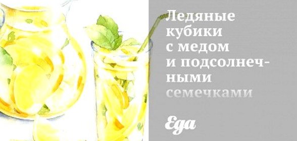 Ледяные кубики с медом и подсолнечными семечками