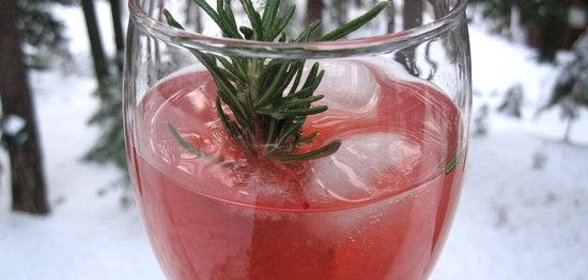 Коктейль с клюквой и розмарином