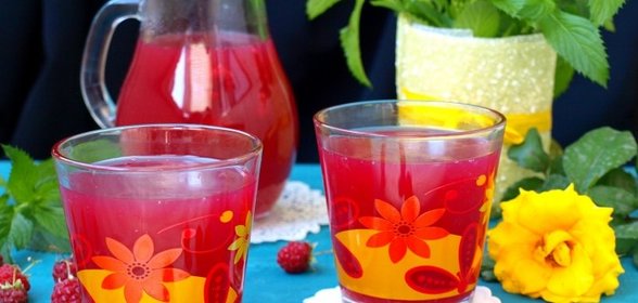 Малиновый кисель с мятой