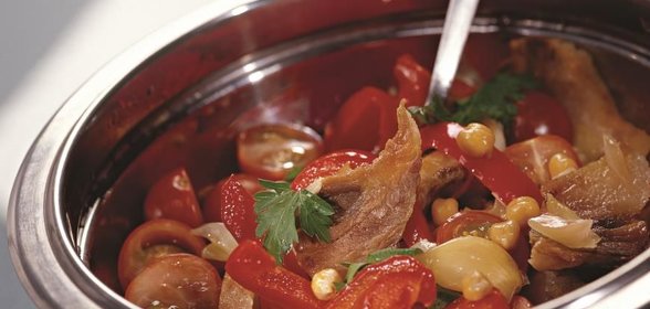 Теплый салат с беконом