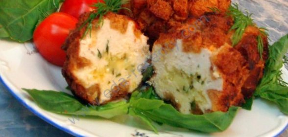 Куриные котлеты с сыром Папараць кветка
