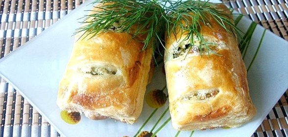 Пирожки с творогом и зеленью