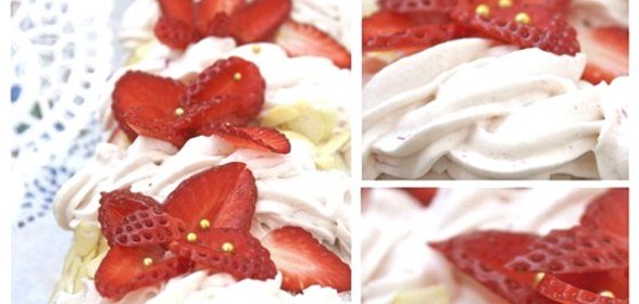 Клубничный бисквитный рулет