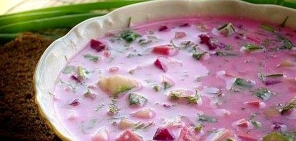 Окрошка на свекольном отваре