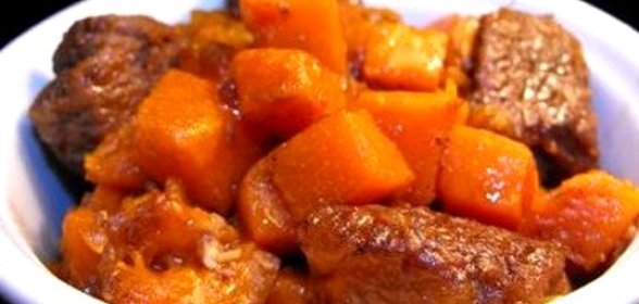 Рагу из говядины с тыквой и пивом