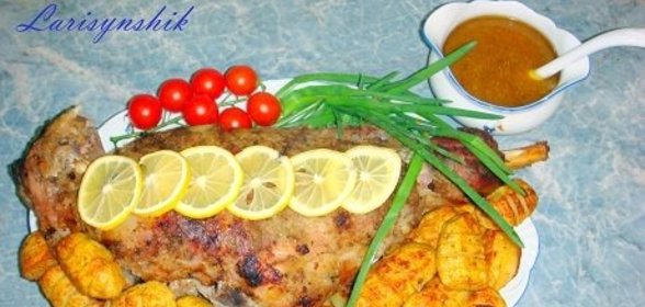 Запеченная баранья нога Экспресс