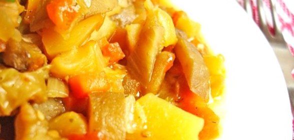 Рагу из кабачков с грибами