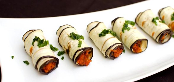 Рулетики из баклажанов