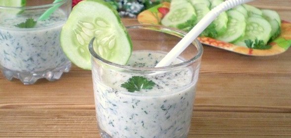 Кефир с огурцом и зеленью для похудения