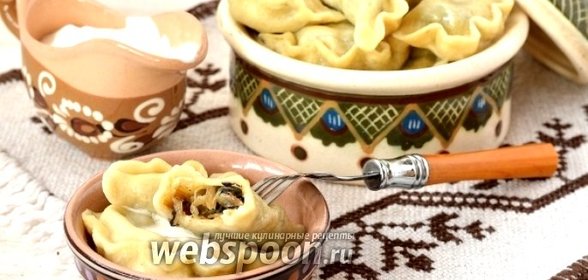 Вареники со свежей капустой и лесными грибами